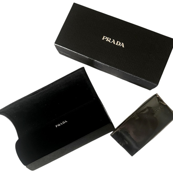 Prada Luxury Designer Black Eyeglass Case In Original Prada Box Unopened Cloth - Picture 4 of 10